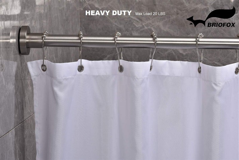 BRIOFOX Tension Curtain Rod 43-73 Inches Brushed Nickel, Rustproof and Non-Slip and Heavy Duty Shower Curtain Rod for Window or Bathroom, 304 Stainless Steel - Image 2